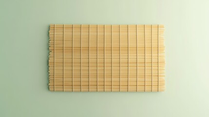 Light Green Background with a Natural Bamboo Mat