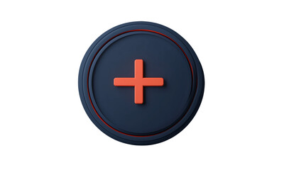Obraz premium a circle badge 3d with a plus
