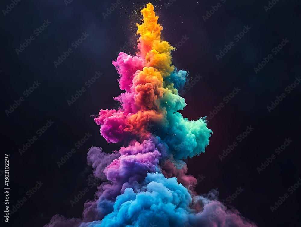 Aufkleber vibrant color explosion event abstract art digital creation dark background artistic viewpoint creat
