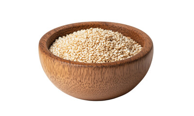 Sesame seeds in wooden bowl
