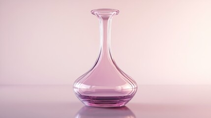Pink Faceted Glass Vase on Light Background