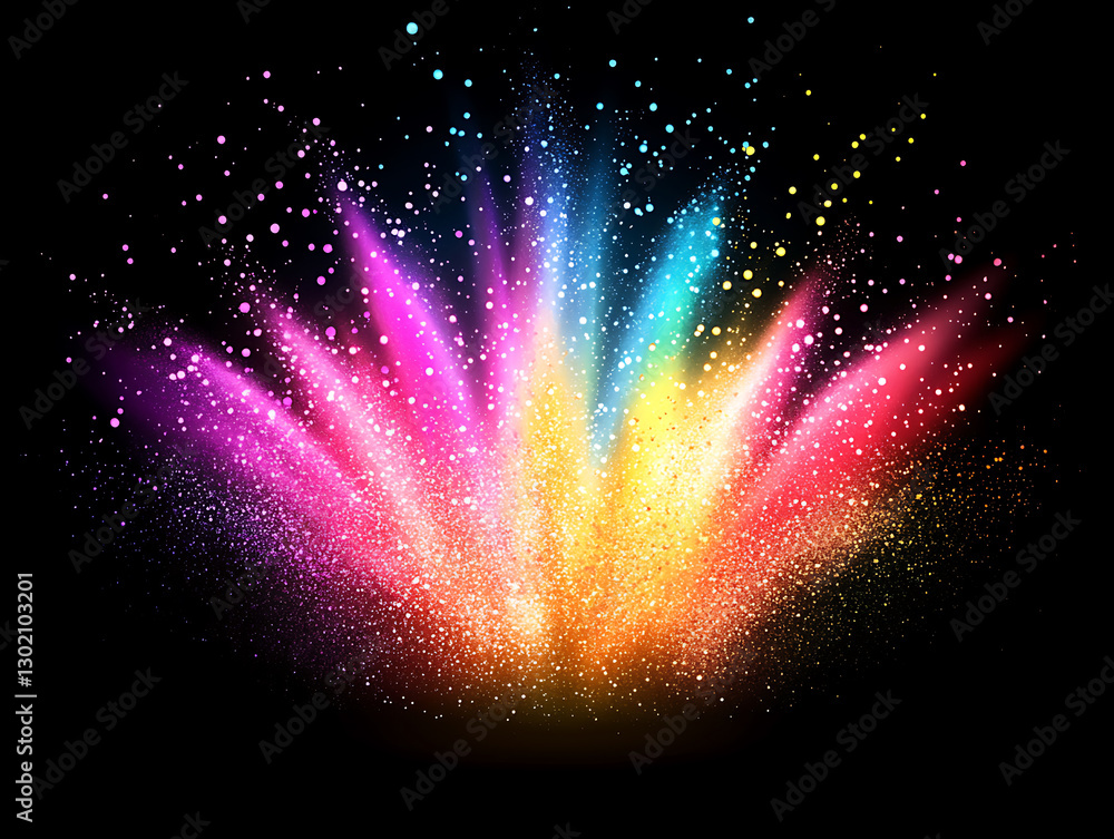 Poster vibrant colorful explosion abstract art digital creation dark background dynamic viewpoint artistic 