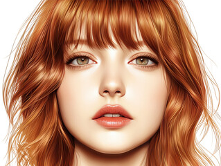 Fototapeta premium Striking portrait of a redhaired woman with an elegant necklace, captivating image of beauty and style