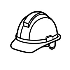 Hard Hat Outline: Minimalist Design for Construction Safety Compliance and Worker Protection