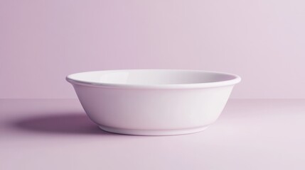 White Ceramic Bowl on Pink Background