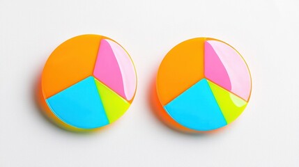 Fototapeta premium Colorful Pie Chart Models for Business Presentations and Education