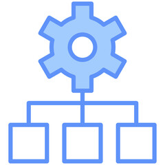 System Outline Blue Color Icon