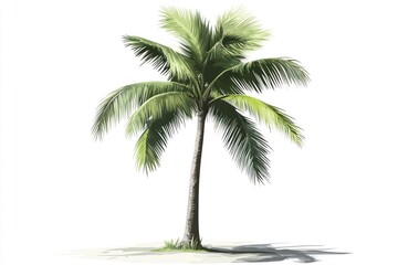 Obraz premium Lush green palm tree isolated on white. (1)