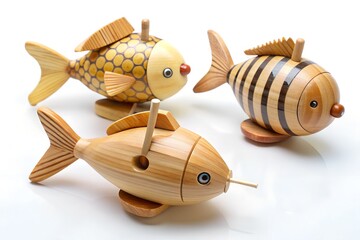 Bamboo wind-up toys Flippy Fish