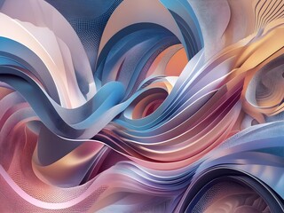Create a detailed abstract background with geometric and organic shapes, fluid curves, sharp polygons, layered gradients, depth, textures, and a dynamic color palette.