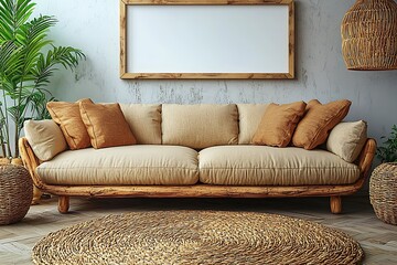 Coastal Living Room Sofa Design