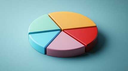 Obraz premium A pie chart showing company budget allocation for strategic initiatives.