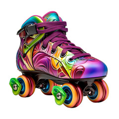Neon Roller Skates - Colorful Quad Skates - Artistic Retro Skating Shoes Retro-style high-top skates with a vibrant and funky aesthetic, perfect for lifestyle and extreme sports