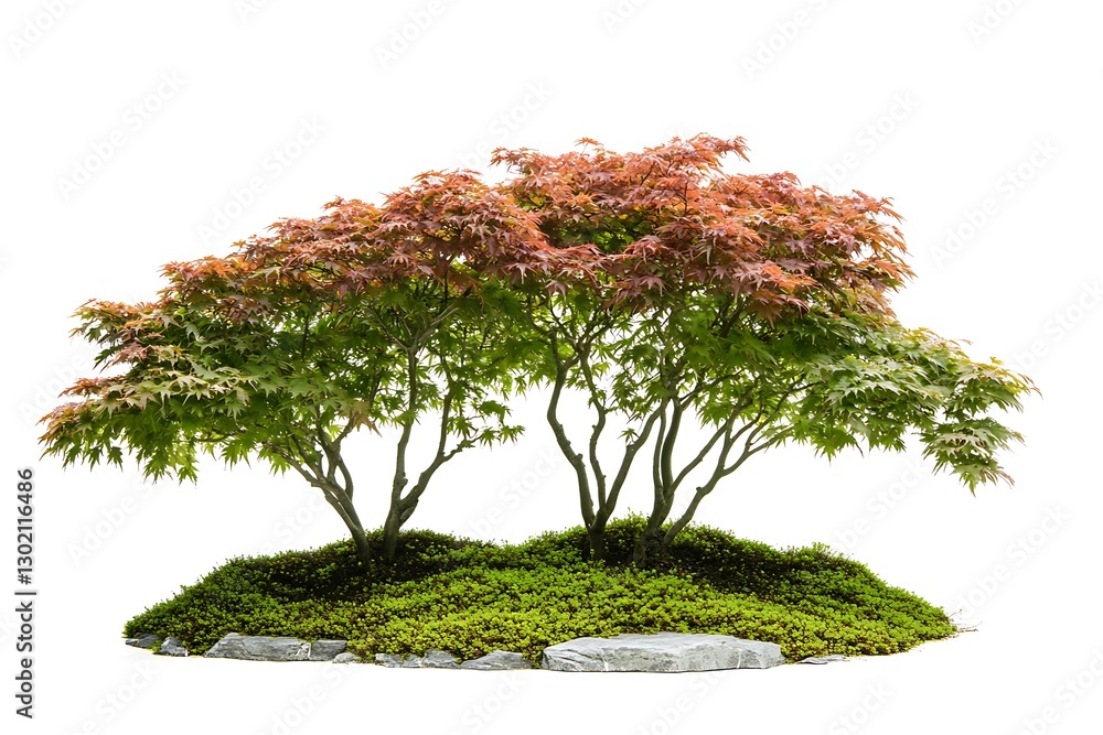 Aufkleber autumn tree isolated on white background with clipping path and full depth of field