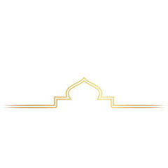 Golden Luxury Islamic Mosque Line Border