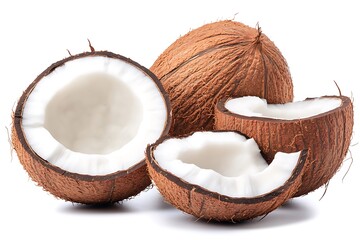 Coconut isolated on white background. Clipping path included.