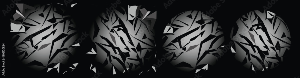 Aufkleber abstract fractal pattern with circular shapes on dark background