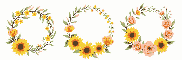 Obraz premium Sunlit Serenity: The Radiant Blend of Sunflowers and Roses 