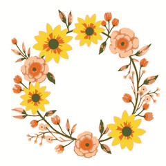 Obraz premium Sunlit Serenity: The Radiant Blend of Sunflowers and Roses 