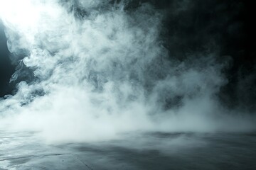 Obraz premium Fog and smoke on dark background. Abstract dark background.