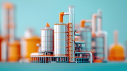 Obraz premium Chemical plant with modular units for flexible manufacturing