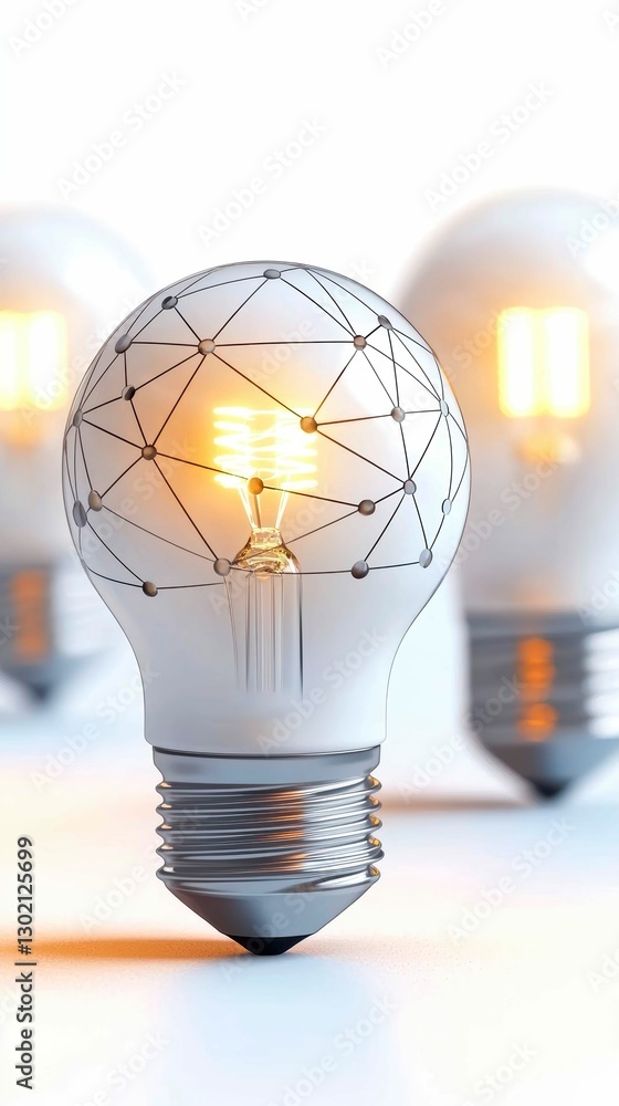 Aufkleber light bulbs forming a network connection graphic idea of connectivity solution and innovation