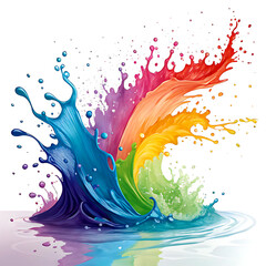 colorful splashes of water