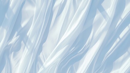 Obraz premium Elegant Flowing White Fabric with Soft Shadows Creating a Serene and Minimalistic Abstract Background