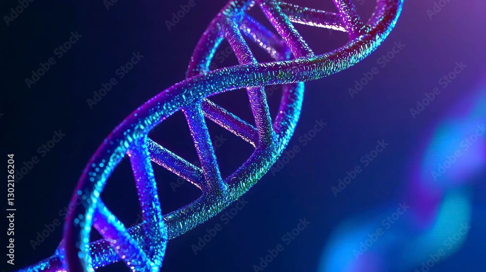 Poster digital representation of deoxyribonucleic acid dna helix structure biological molecule visualizatio