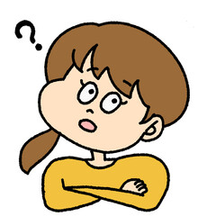 はてな？と疑問に思う女性のイラスト
