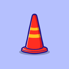 vector illustration traffic cone cartoon