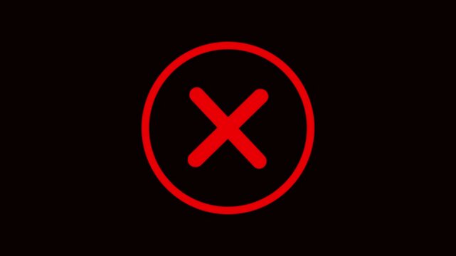 Red Warning & Ban Icon Motion Graphics