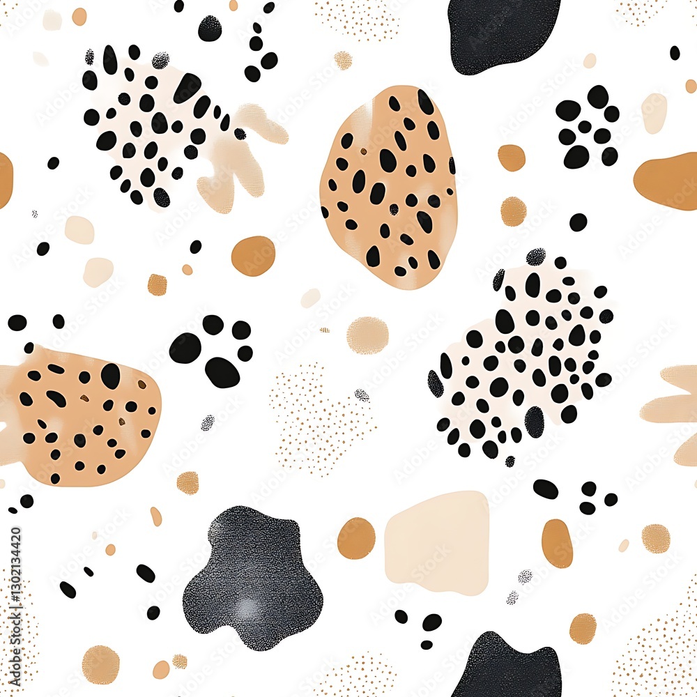 Poster abstract pattern of colorful shapes and dots on a white background for modern design