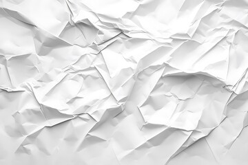 Obraz premium White crumpled paper texture background for design with copy space for text or image.