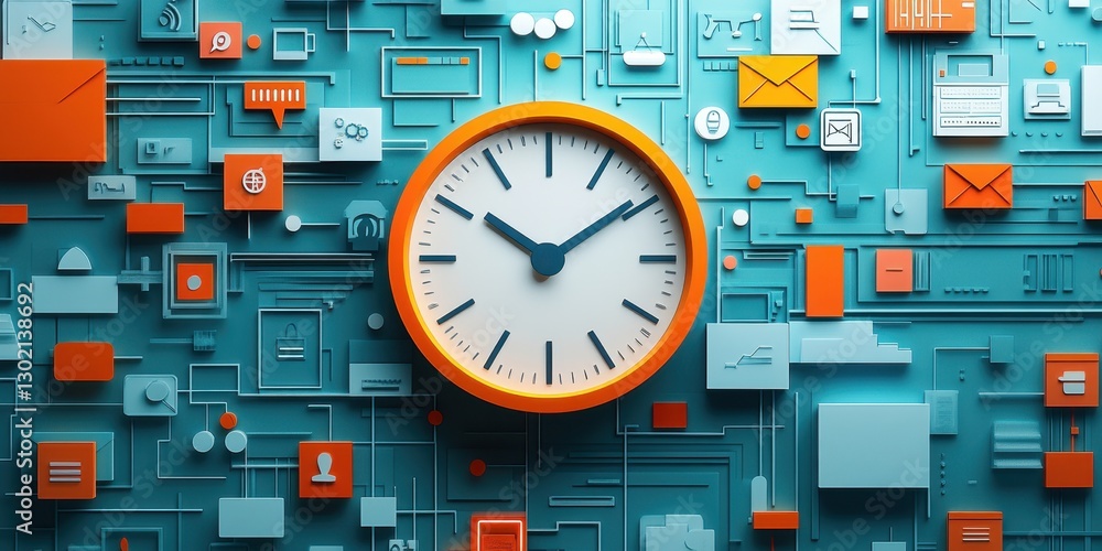Poster a colorful representation of time: exploring digital clocks and modern technology
