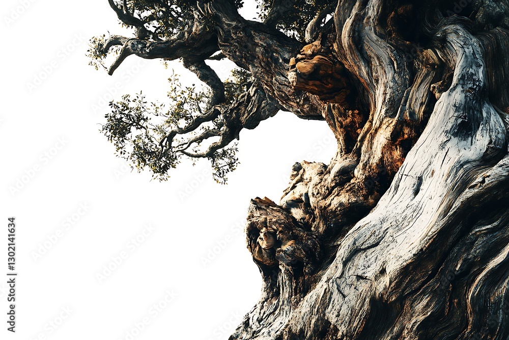 Poster old dead tree isolated on white background, clipping path included.