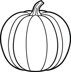 Pumpkin Outline Vector - Simple Fall Harvest Illustration