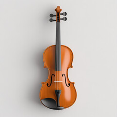 Fototapeta premium high quality, hyper realistic classical violin with polished wooden finish, showcasing intricate details and craftsmanship. Perfect for music lovers and artists
