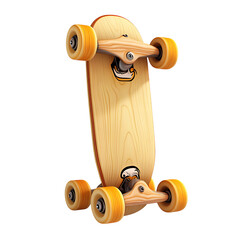 skateboard cartoon isolated on white background full depth of field 