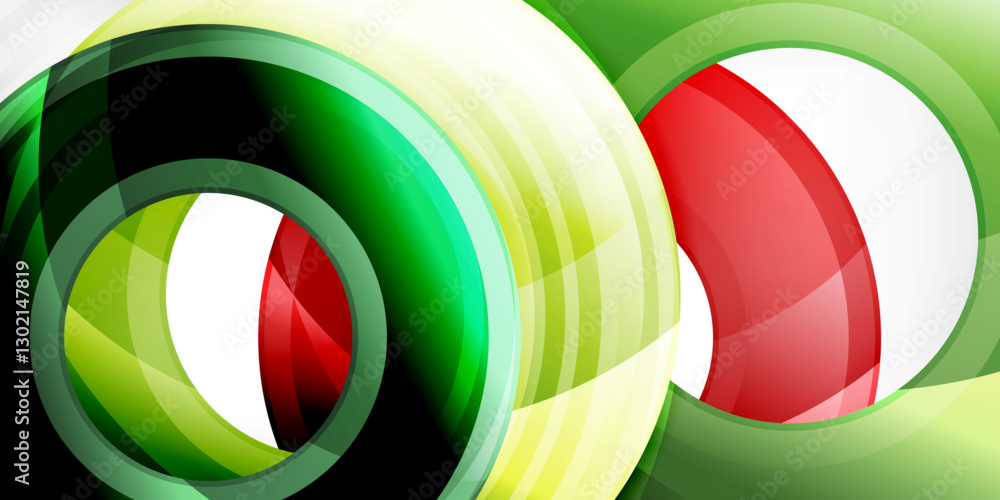 Aufkleber bright colorful circles with light effects. abstract background