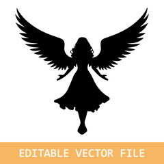 illustration of angel, angel icon, vector art.