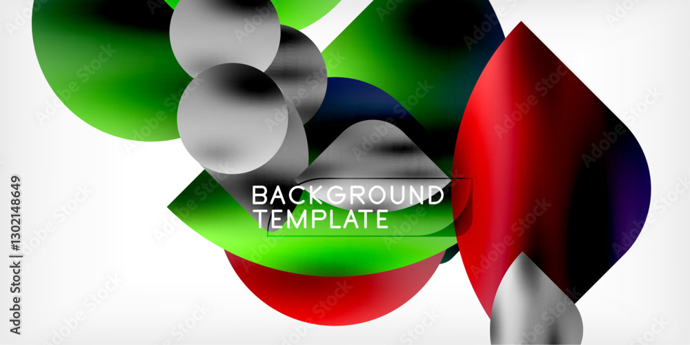 Poster bright circles with shadows abstract background