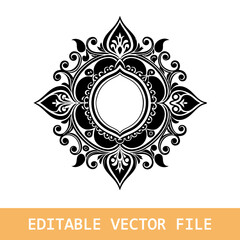 decorative floral element silhouette sublimation ornament flower shape clipart printable design
