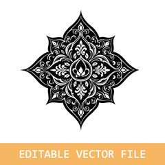 beautiful graphic with a black elegant plant ornament