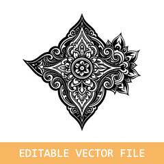 Fototapeta premium Flourish embellishment frame borders with flower ornament for wedding and certificate corners 