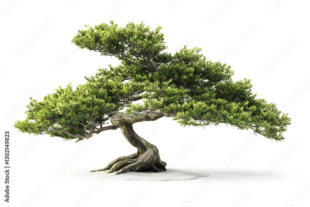 Aufkleber bonsai tree isolated on white background with clipping path and full depth of field