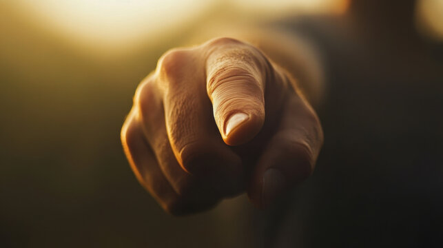 dramatic macro close up of hand reaching towards viewer, symbolizing connection and engagement. warm lighting enhances emotional impact of gesture