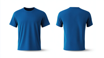 high quality blue cotton sports t shirt displayed from front and back views, perfect for active wear and casual outings. This versatile piece combines comfort and style effortlessly