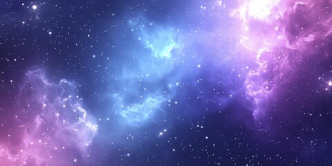 Fototapeta premium Cosmic Nebula: A Symphony of Pink and Blue Celestial Wonders in the Vast Expanse of Space
