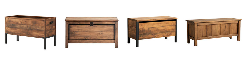 Rustic wooden chests trunks and storage boxes in various sizes and designs perfect for providing elegant storage solutions and adding a touch of vintage charm to home interiors and living spaces
